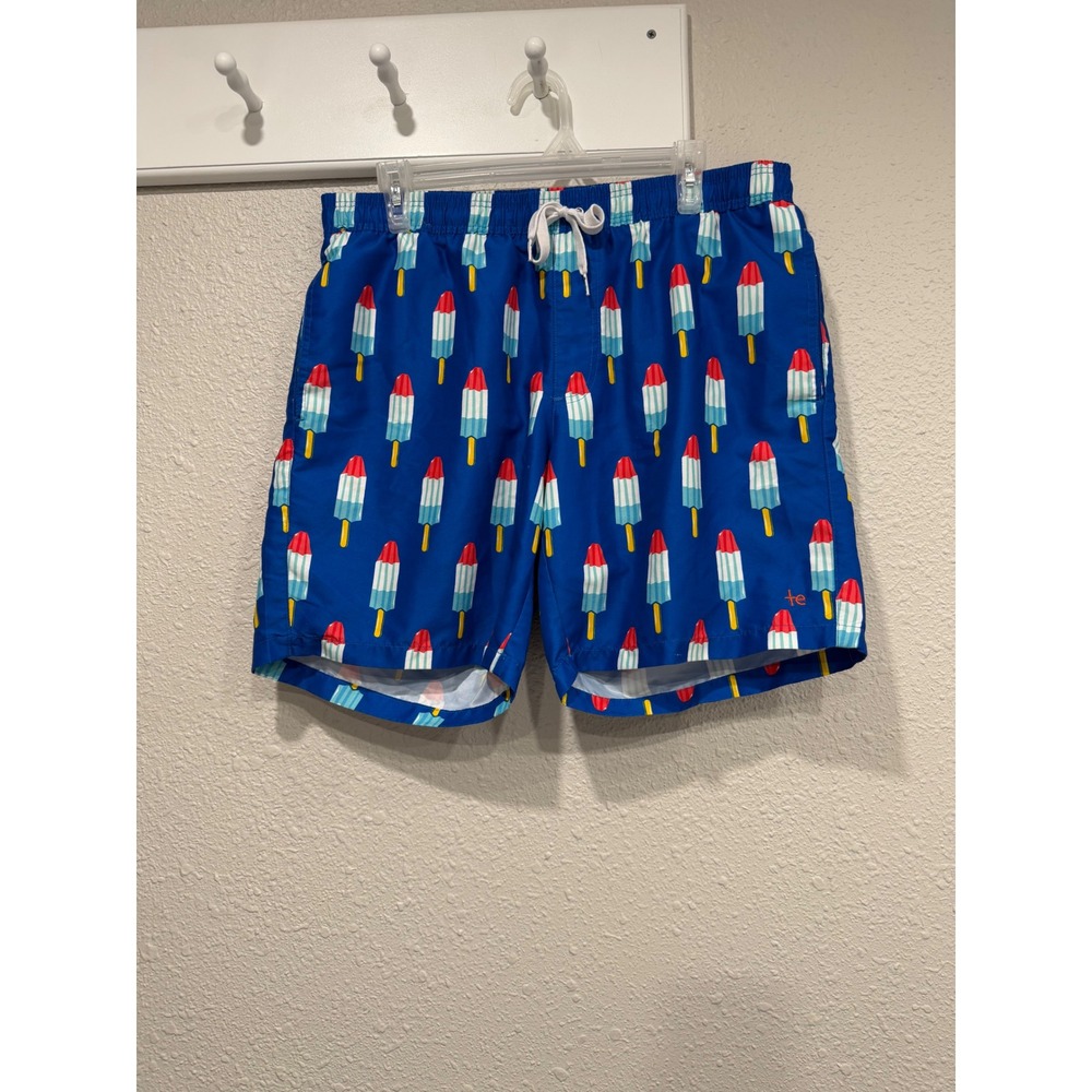 Tipsy Elves Popsicle Swim Trunks Mens XL Blue 4th of July Board Shorts Americana - Picture 2 of 8